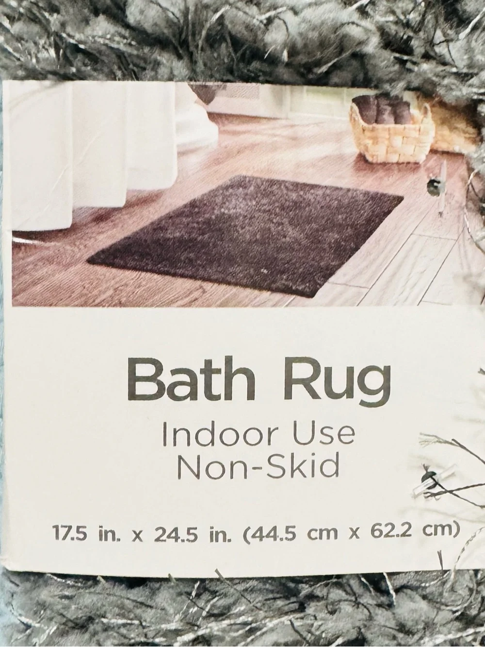 Nedia Home Shag Bath Rug Non-Skid Microfiber Dark Gray 17.5 x 24.5 NWT